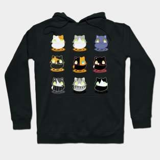 Set of kawaii cats real breeds and fantasy cat Hoodie